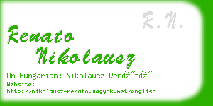 renato nikolausz business card